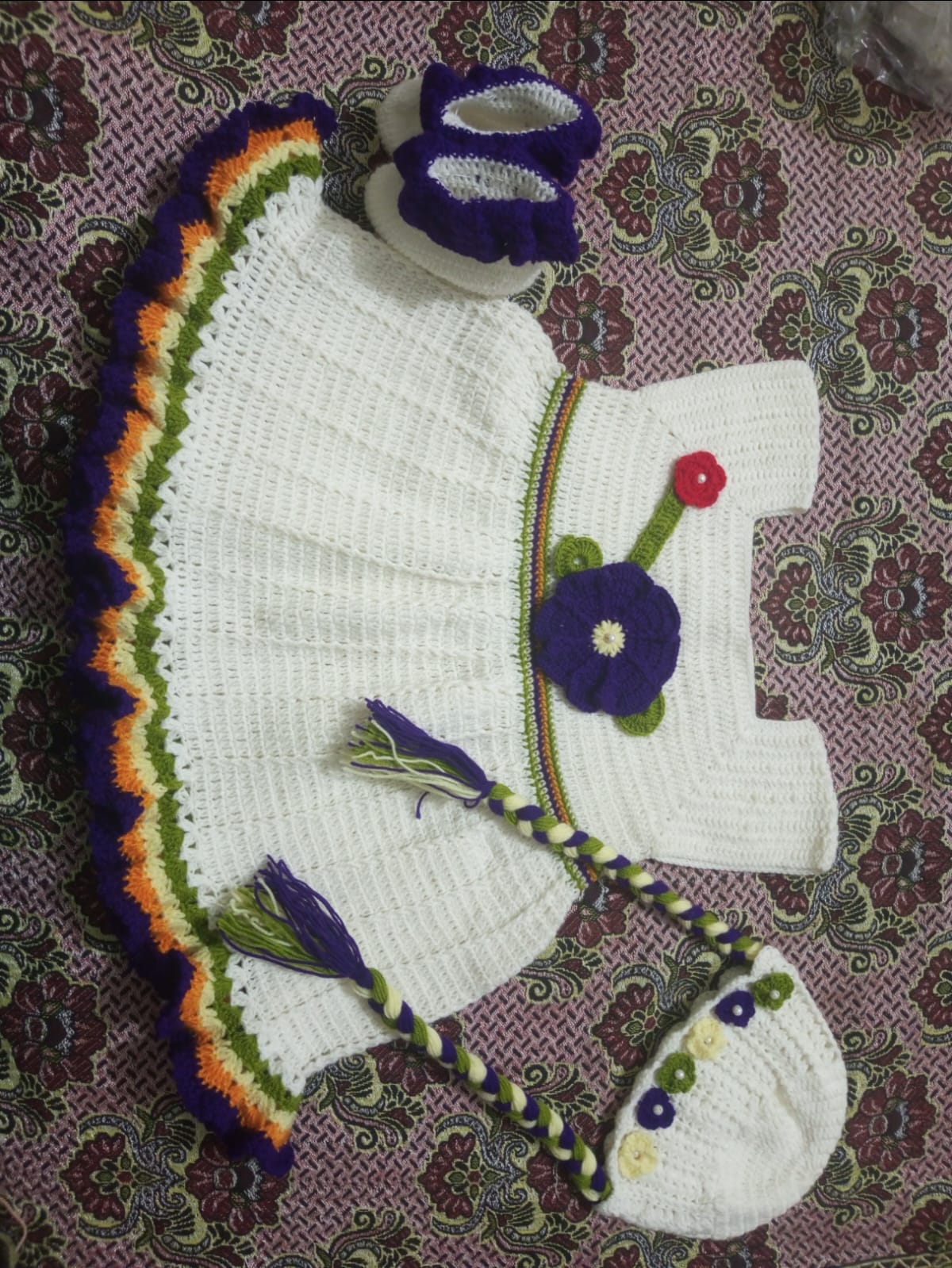 Artisanal Multi-Tone Crochet Set - Premium Handmade Outfit