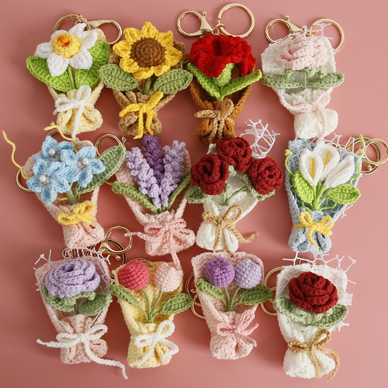 Crochet Flower Keychain | Artisan Bouquet Accessory