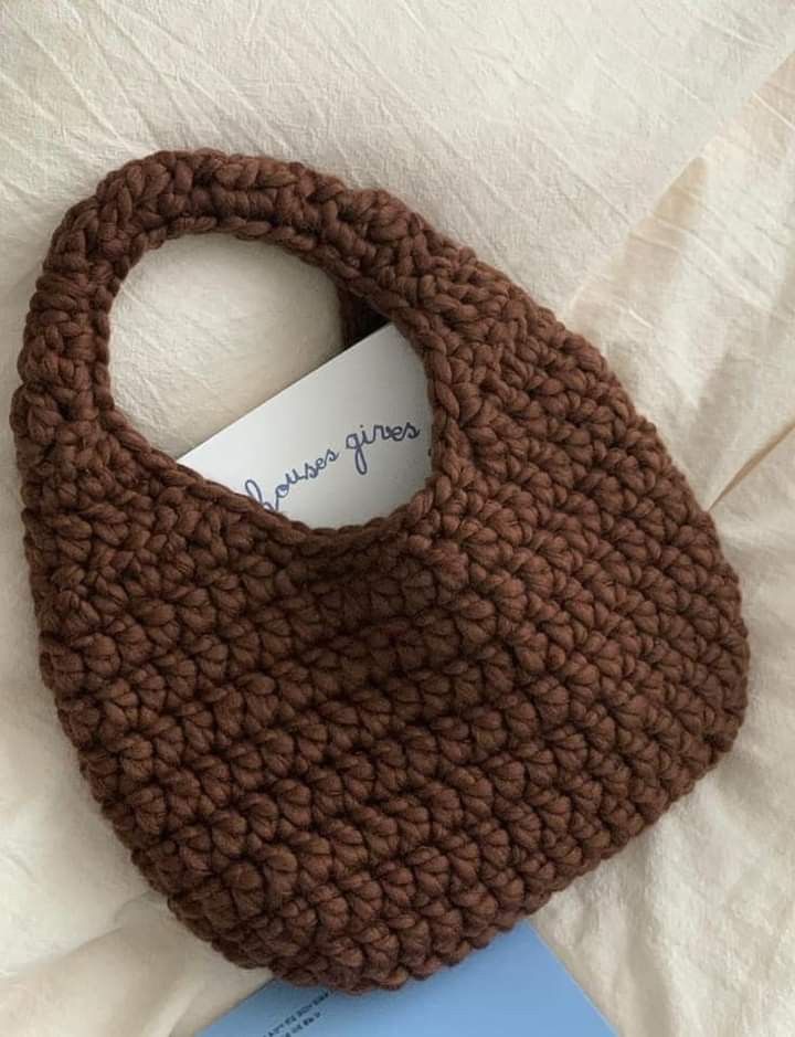 Handmade Minimalist Crochet Tote Bag - Premium Chunky Knit Handbag