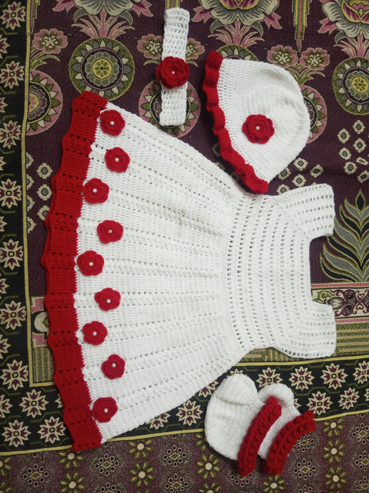 Premium Handmade Crochet Baby Dress Set - Minimalist Custom Outfit