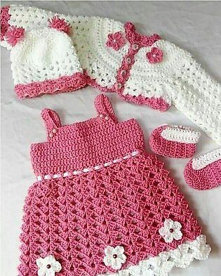 Premium Handmade Crochet Baby Dress Set - Custom Artisanal Outfit